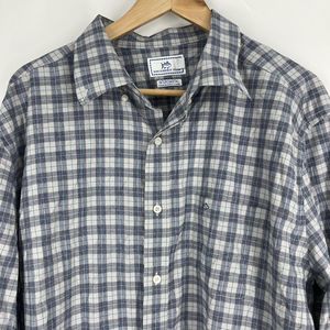 Southern Tide Shirt Size XL Mens Gray Intercoastal Plaid Lightweight Button Down